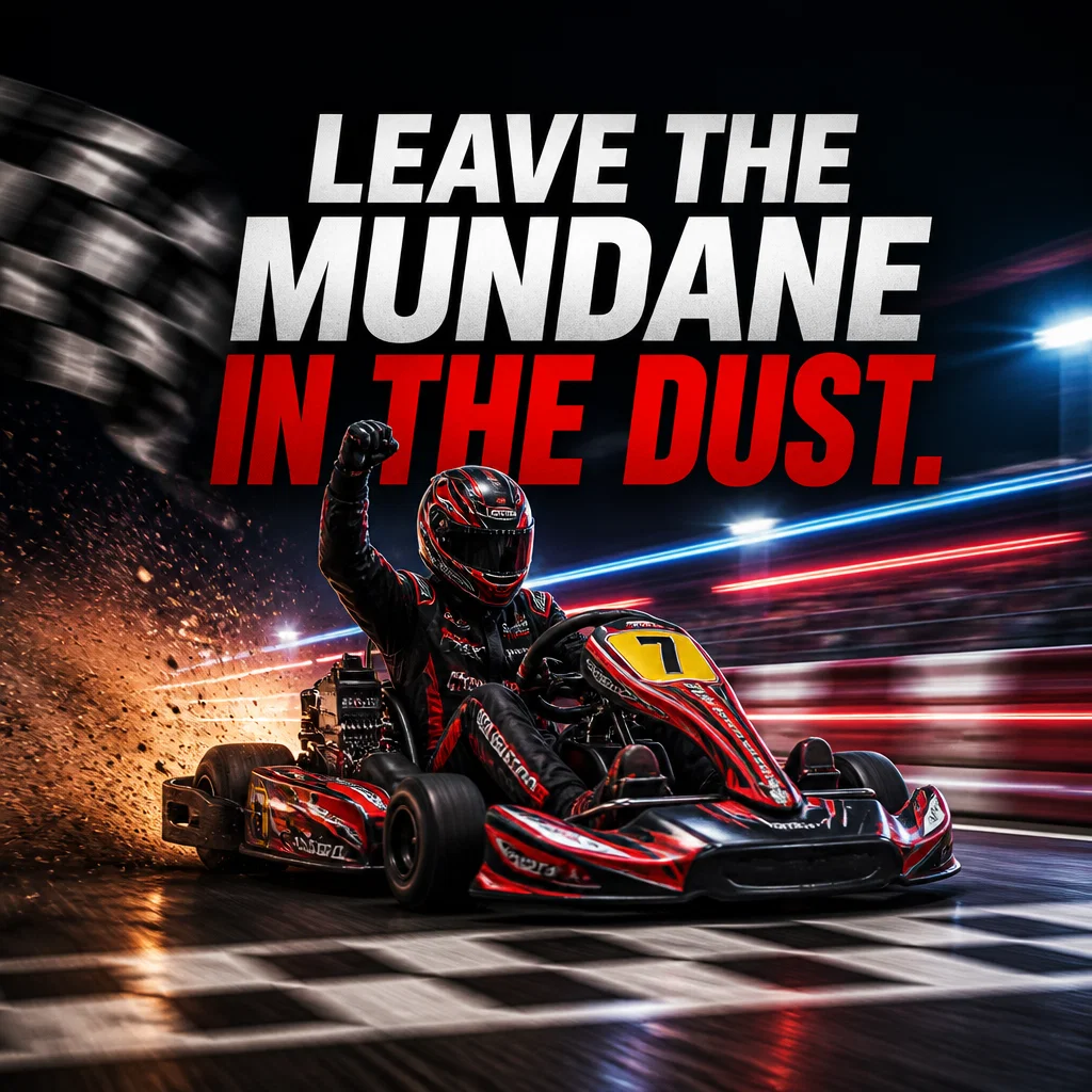 Go Kart Track ad concept example: The Finish Line Blur