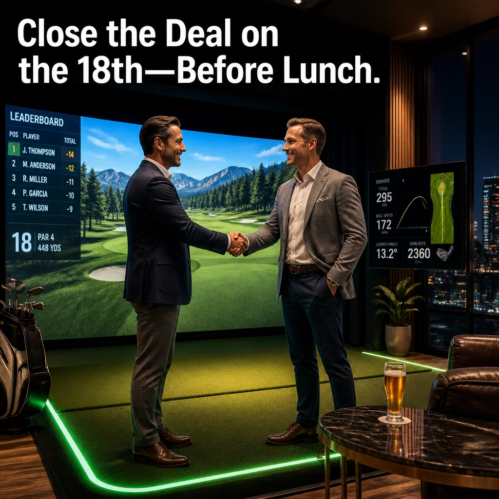 Golf Simulator ad concept example: The Corporate Escape