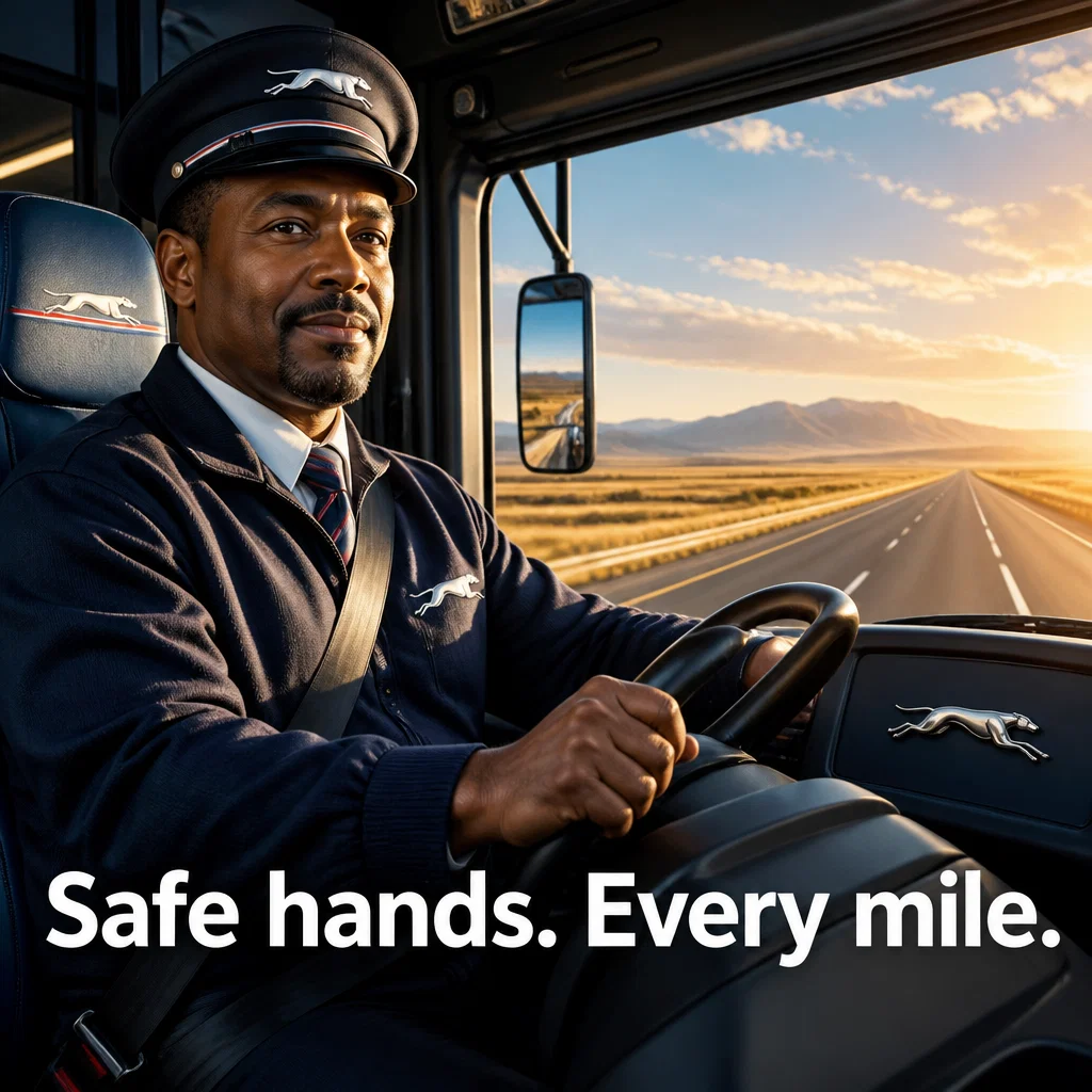 Greyhound ad concept example: Driver Handover