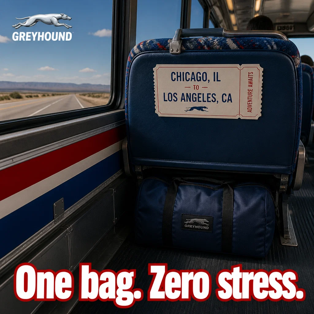 Greyhound meme ad example: Carry-On Only