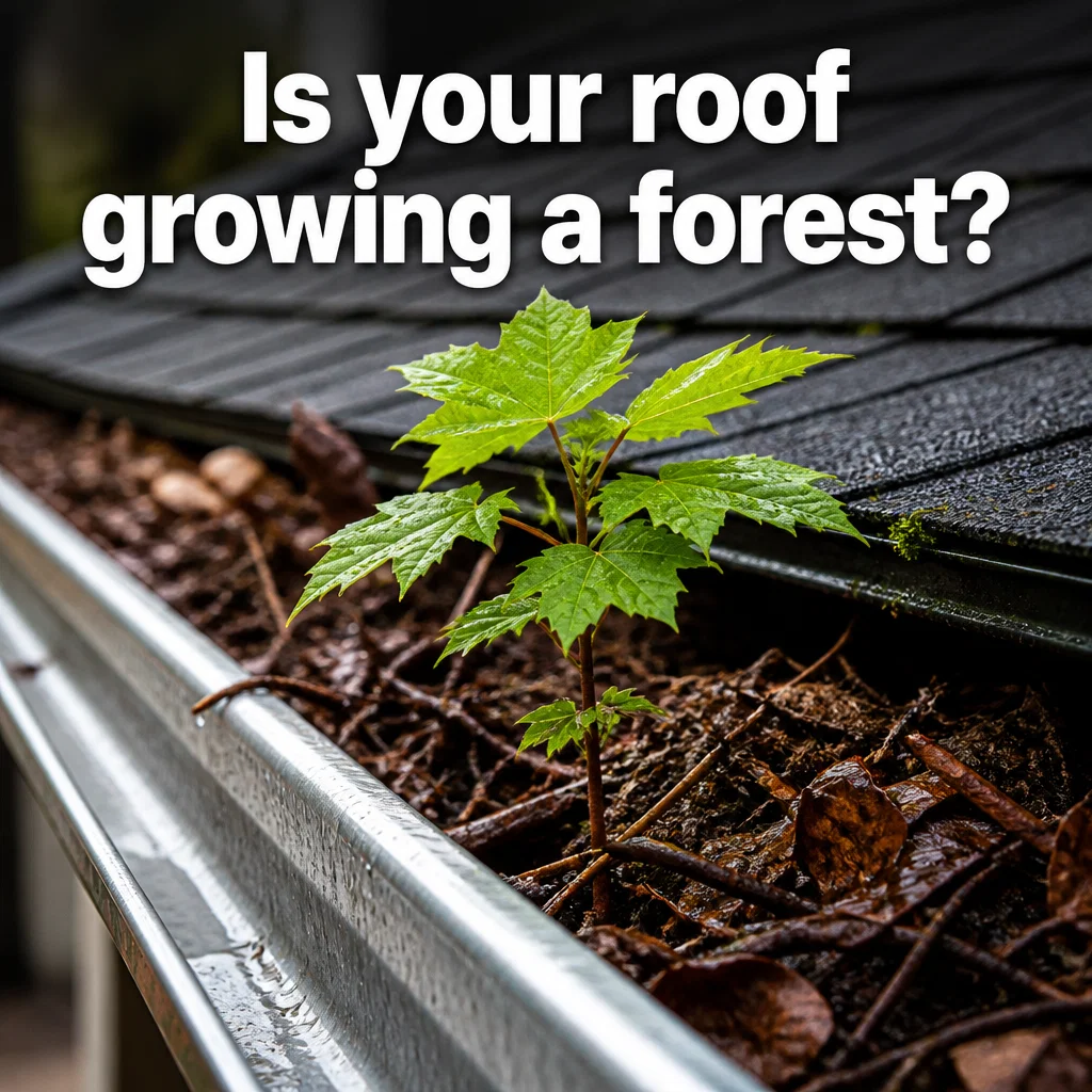 Gutter Cleaning ad concept example: The Gutter Garden Macro