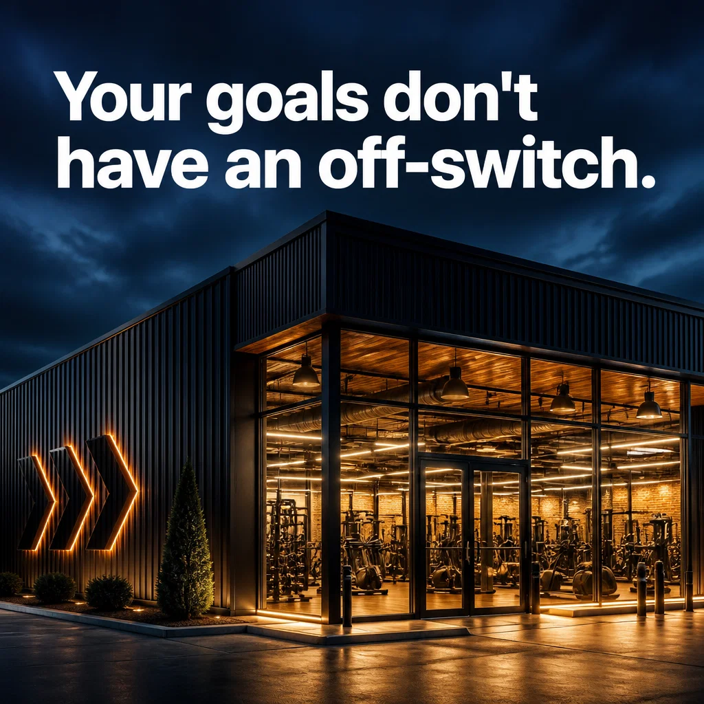 Gym ad concept example: Open For Greatness