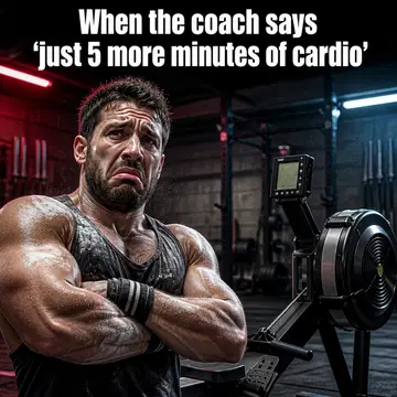 Gym meme ad example: The Cardio Negotiation