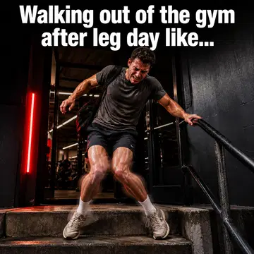 Gym meme ad example: The Leg Day Walk