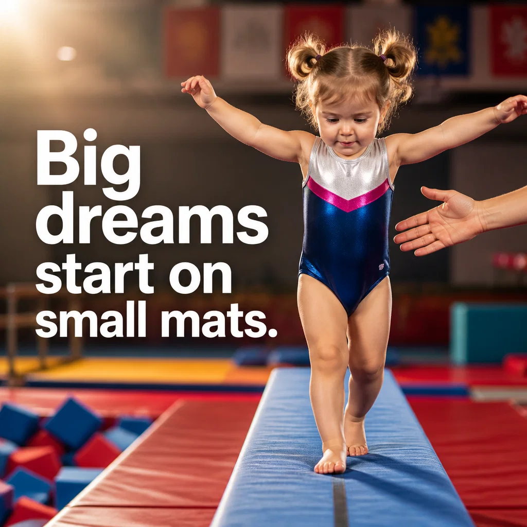 Gymnastics Gym ad concept example: Tiny Triumphs