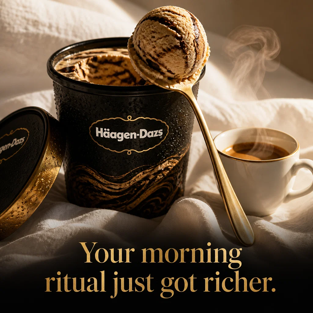 Haagen-Dazs ad concept example: Coffee & Cream