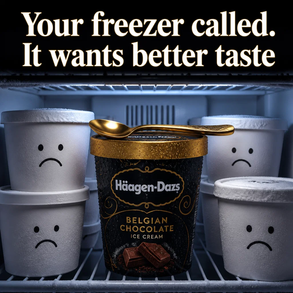 Haagen-Dazs meme ad example: Shelf Envy