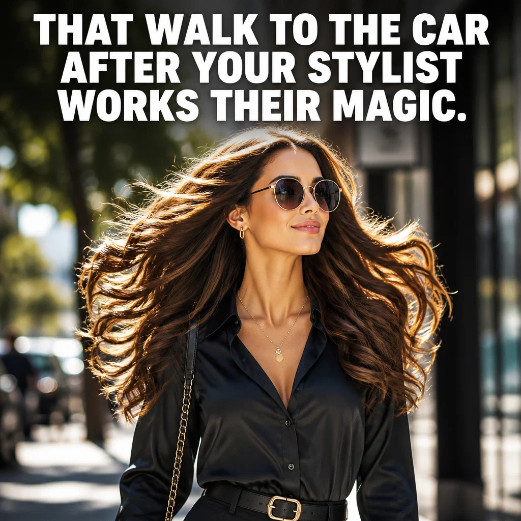 Hair Salon meme ad example: The Post-Salon Glow