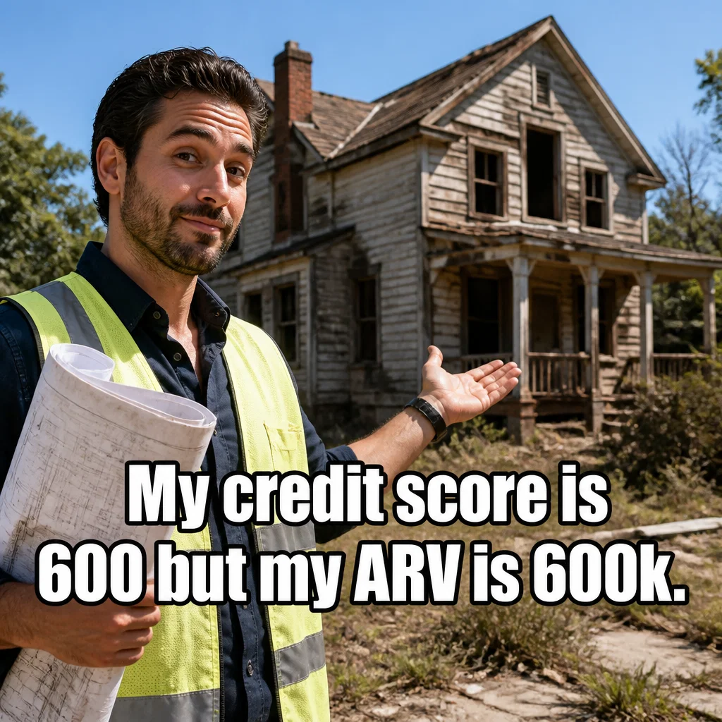 Hard Money Lender meme ad example: The Credit Score Lie