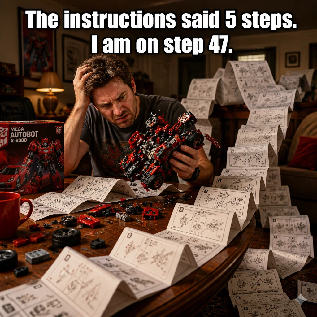 Hasbro meme ad example: The Transformation Struggle