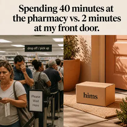 Hims meme ad example: The Pharmacy vs. The Mailbox