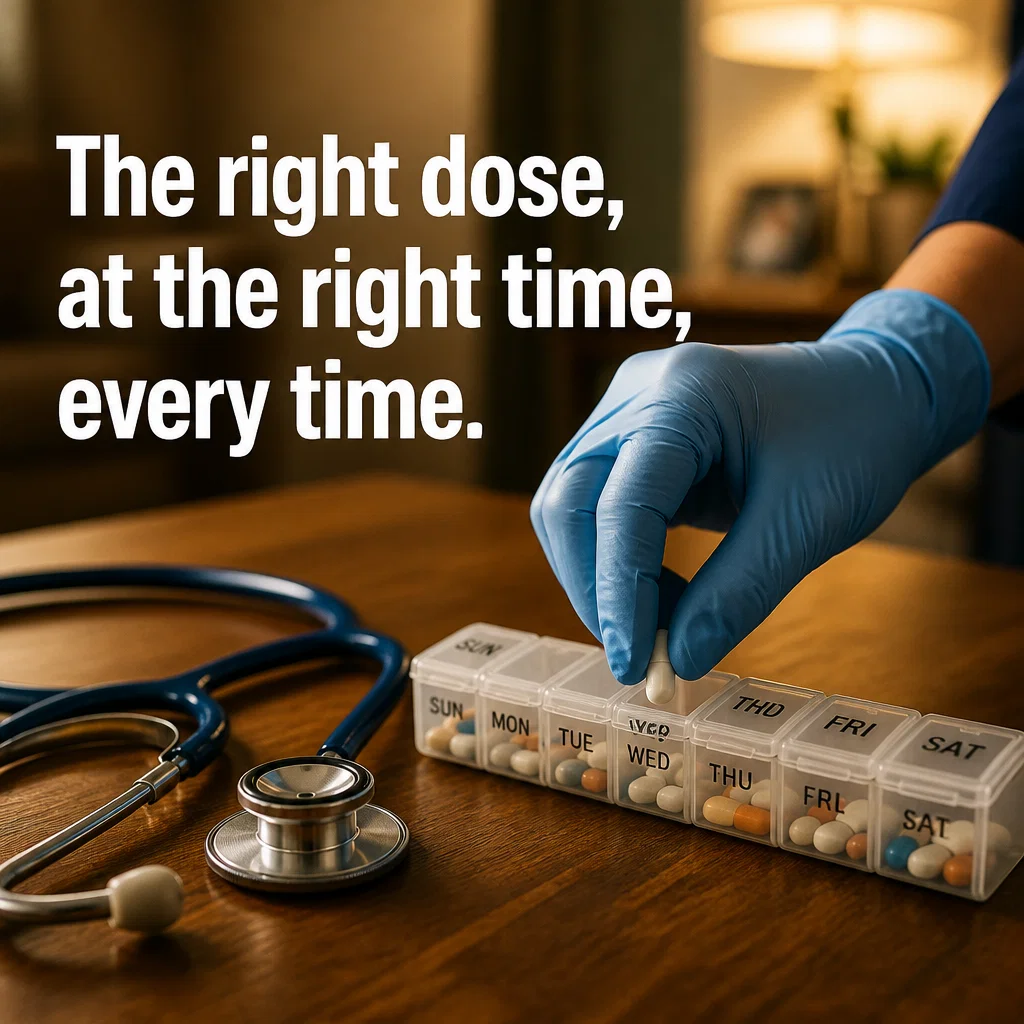 Home Health Care ad concept example: Medication Management