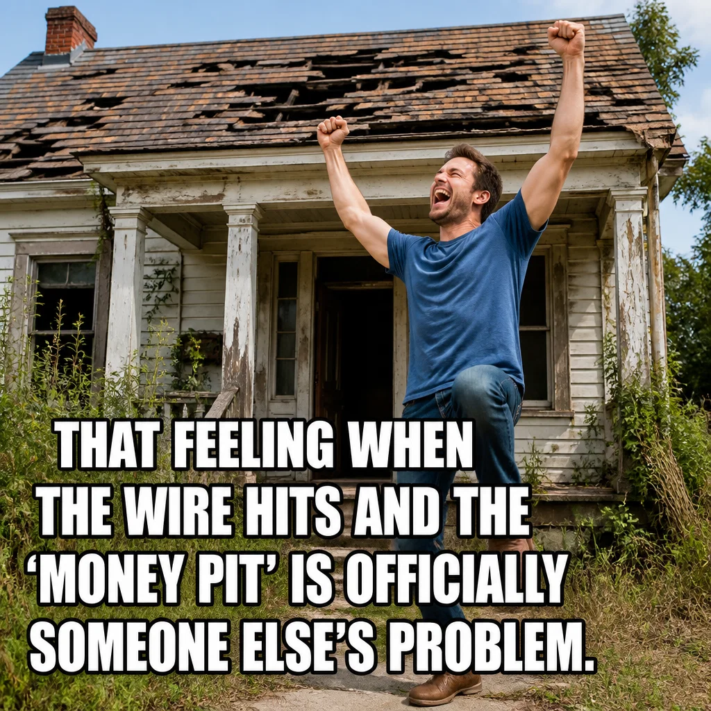 House Flipping meme ad example: Closing Day Vibes