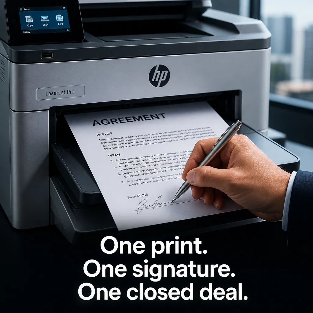 HP ad concept example: Conversion Close