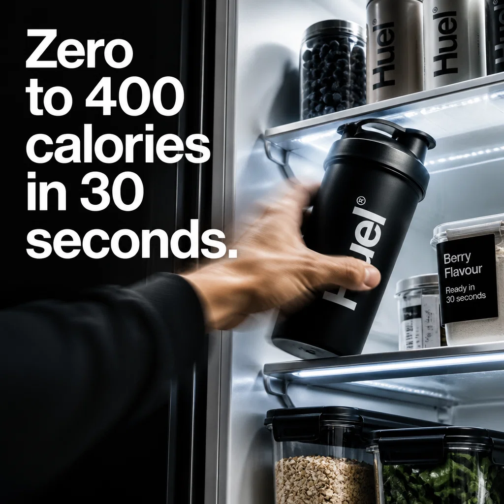 Huel ad concept example: The Morning Sprint