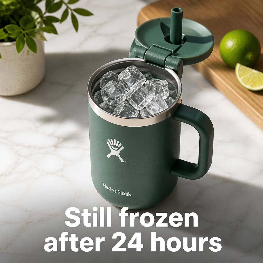 Hydro Flask ad concept example: Ice Retention Proof