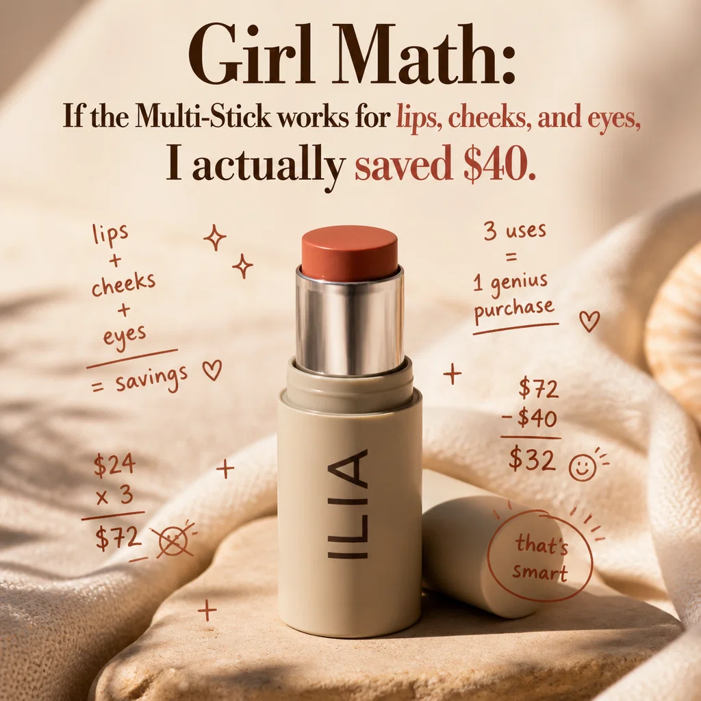 Ilia Beauty meme ad example: The Multi-Stick Math