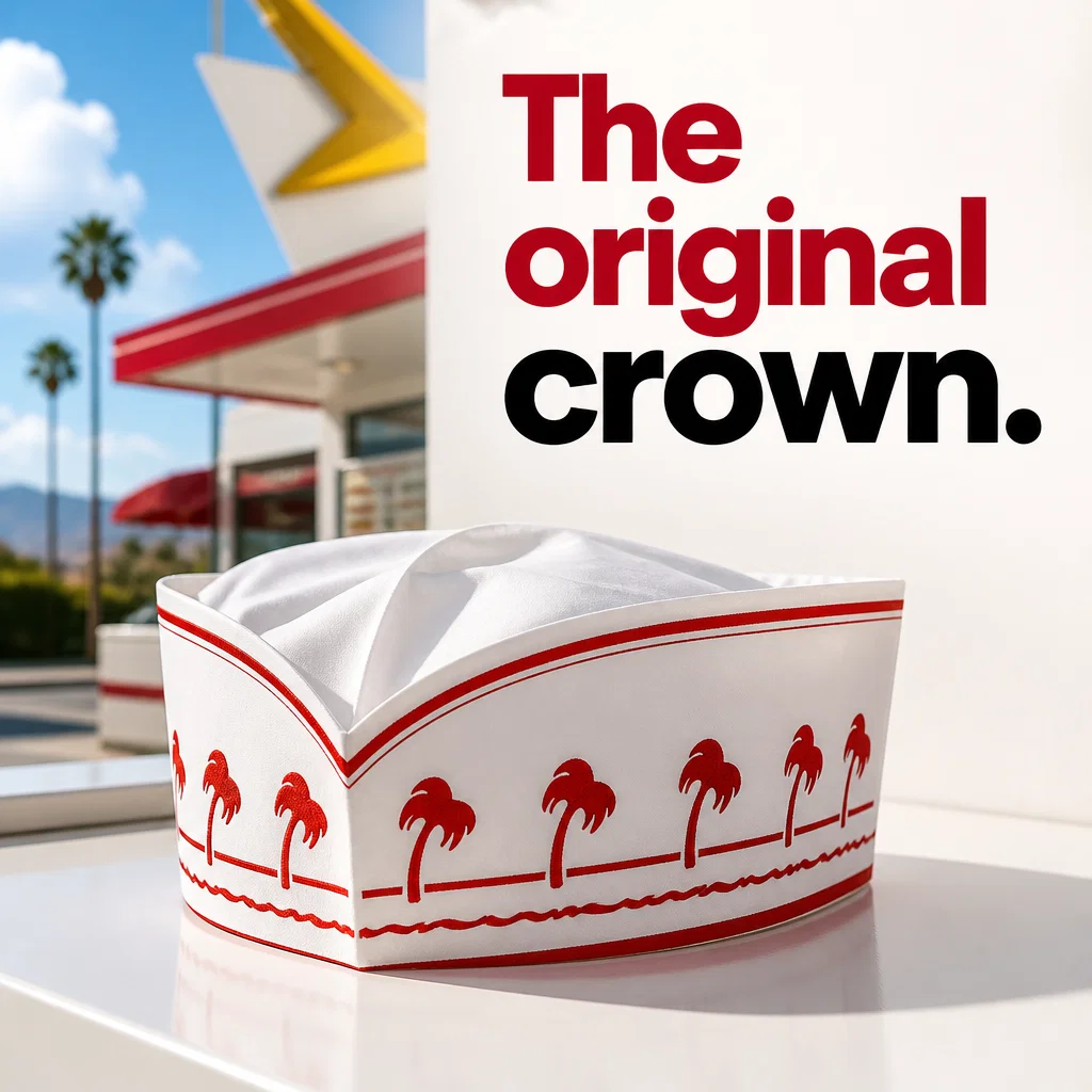 In-N-Out meme ad example: The Paper Hat Flex