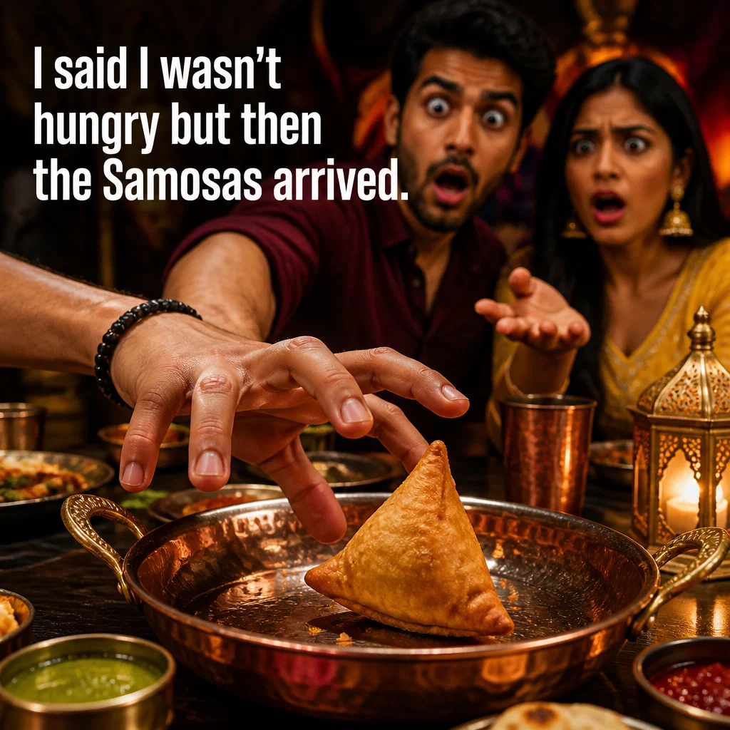 Indian Restaurant meme ad example: The Shared Platter Thief