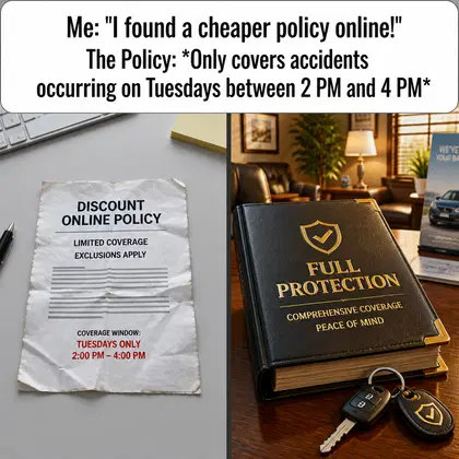 Insurance Agency meme ad example: The Price vs. Value Struggle
