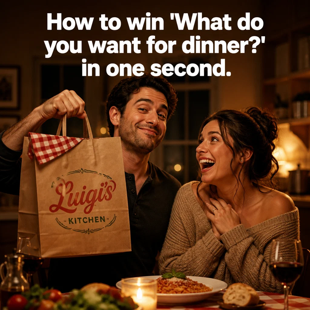 Italian Restaurant meme ad example: Date Night Hero