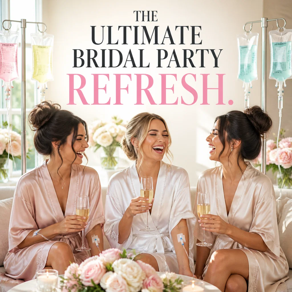 IV Therapy ad concept example: The Bridal Party Glow