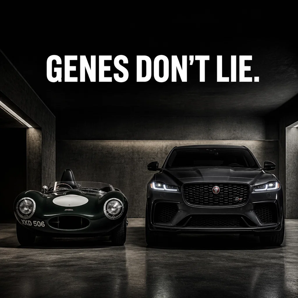Jaguar ad concept example: Heritage Meets Modernity
