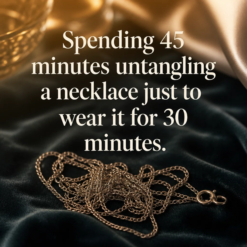 Jewelry Brand meme ad example: The Tangle Terror