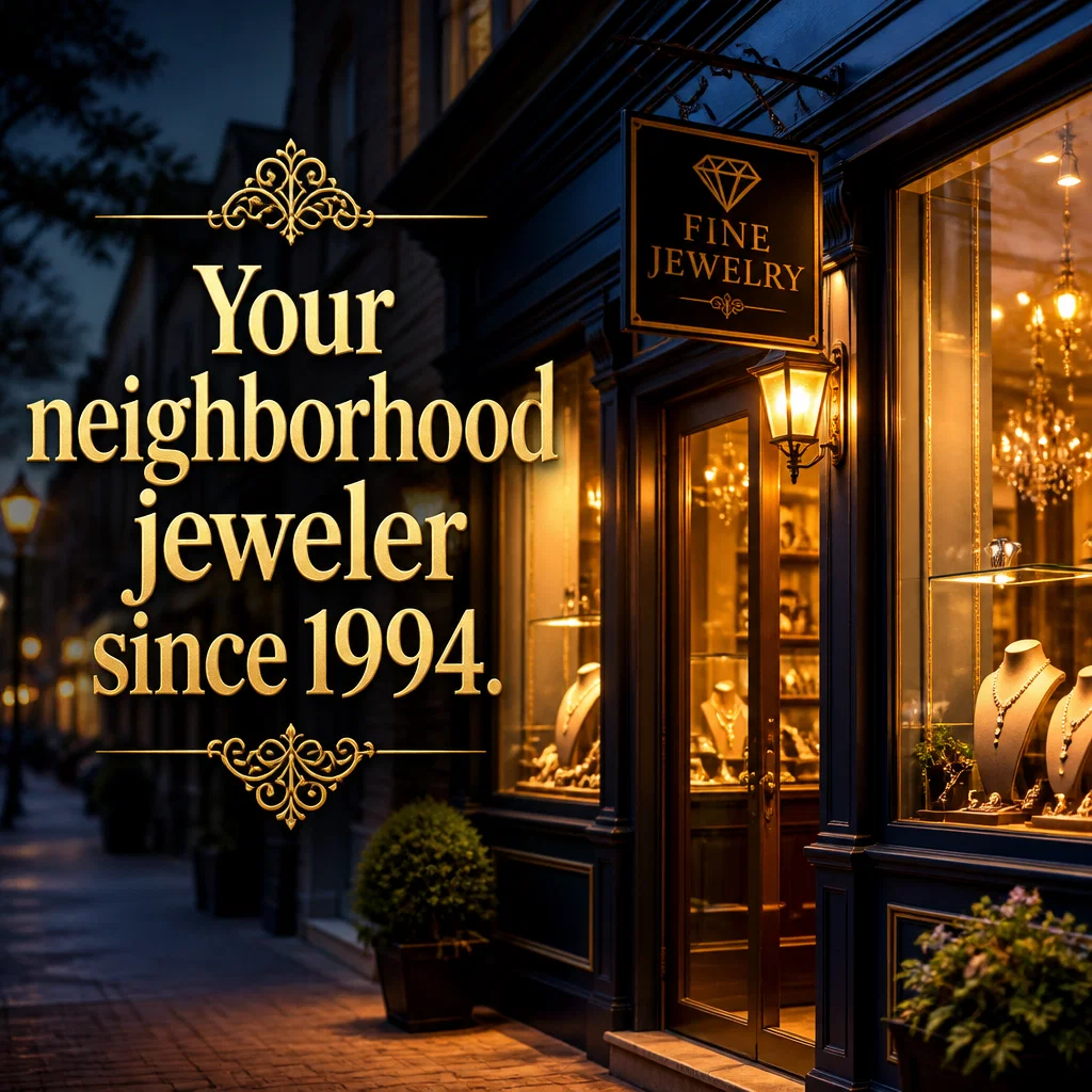 Jewelry Store ad concept example: The Storefront Glow