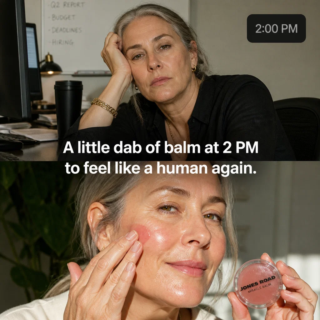 Jones Road meme ad example: The 2PM Slump
