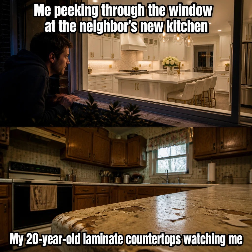 Kitchen Remodeling meme ad example: Kitchen Envy
