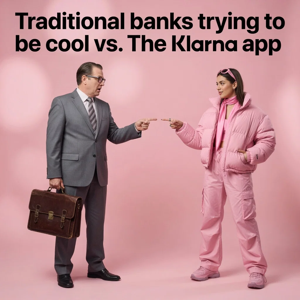 Klarna meme ad example: Fintech Comparison