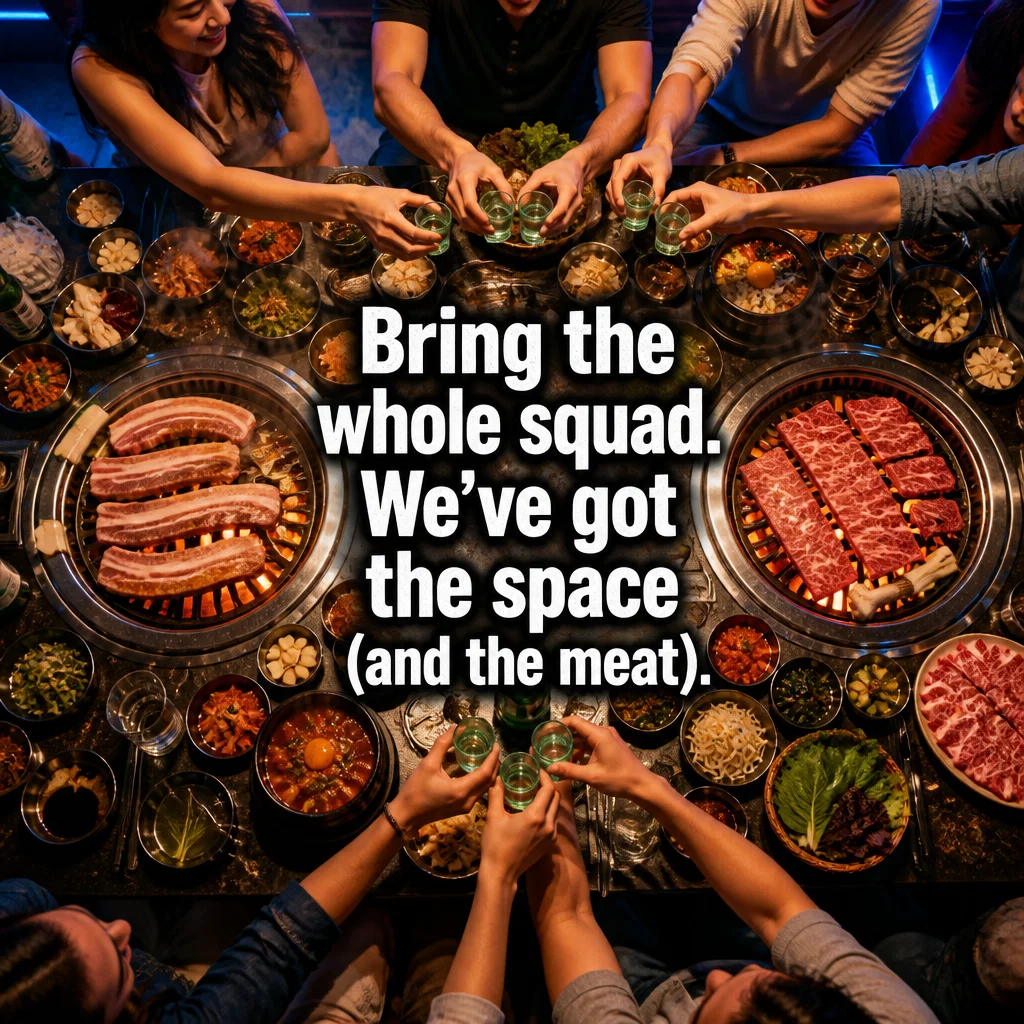 Korean BBQ ad concept example: The Full Table Spread