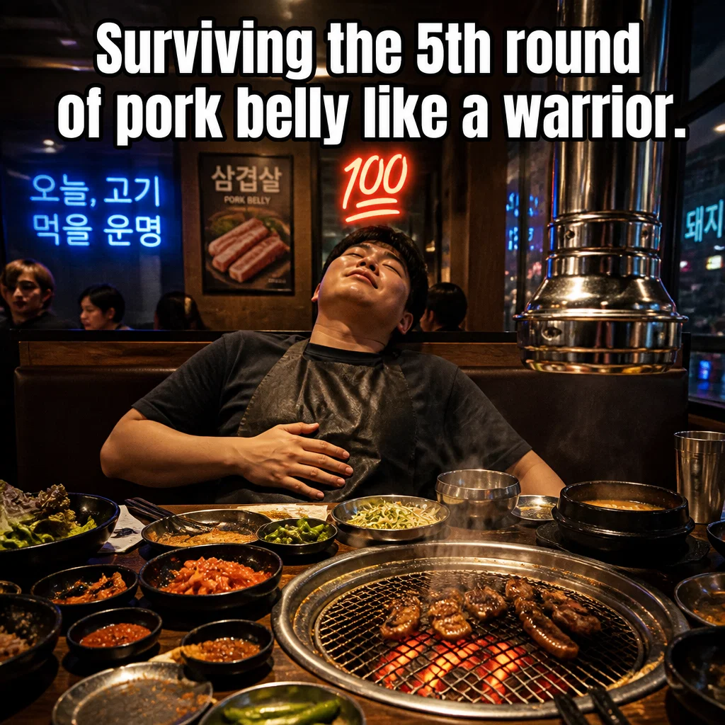 Korean BBQ meme ad example: The Final Boss