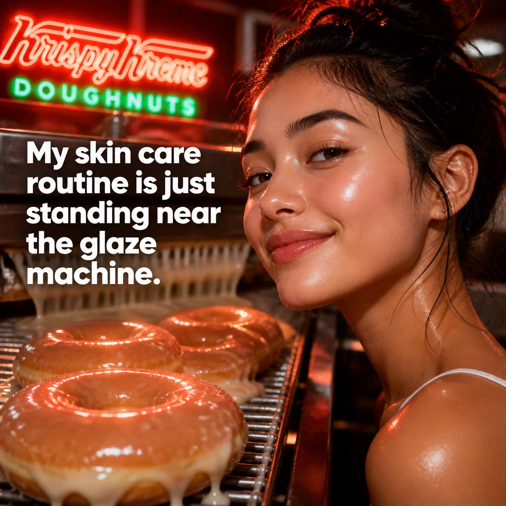 Krispy Kreme meme ad example: The Glaze Glow-up