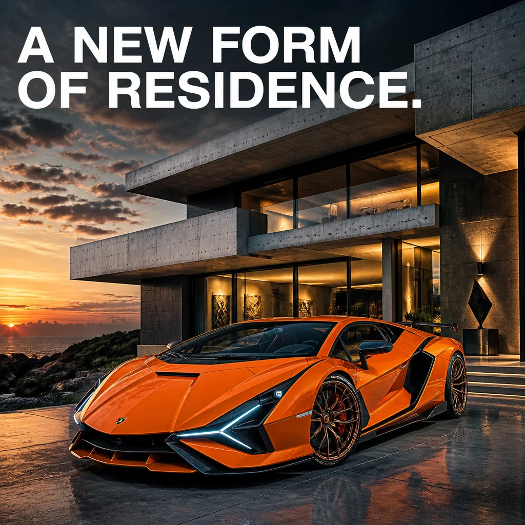 Lamborghini ad concept example: Architectural Harmony