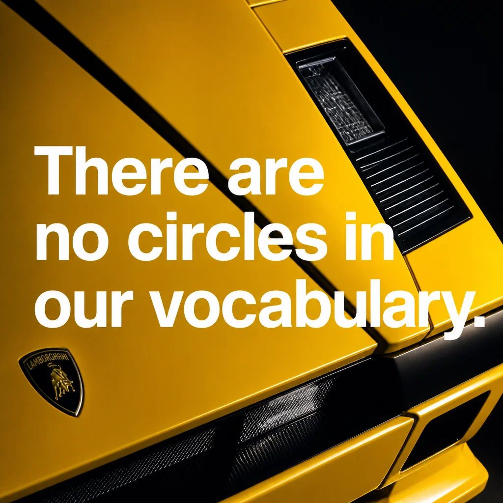 Lamborghini meme ad example: Design Language