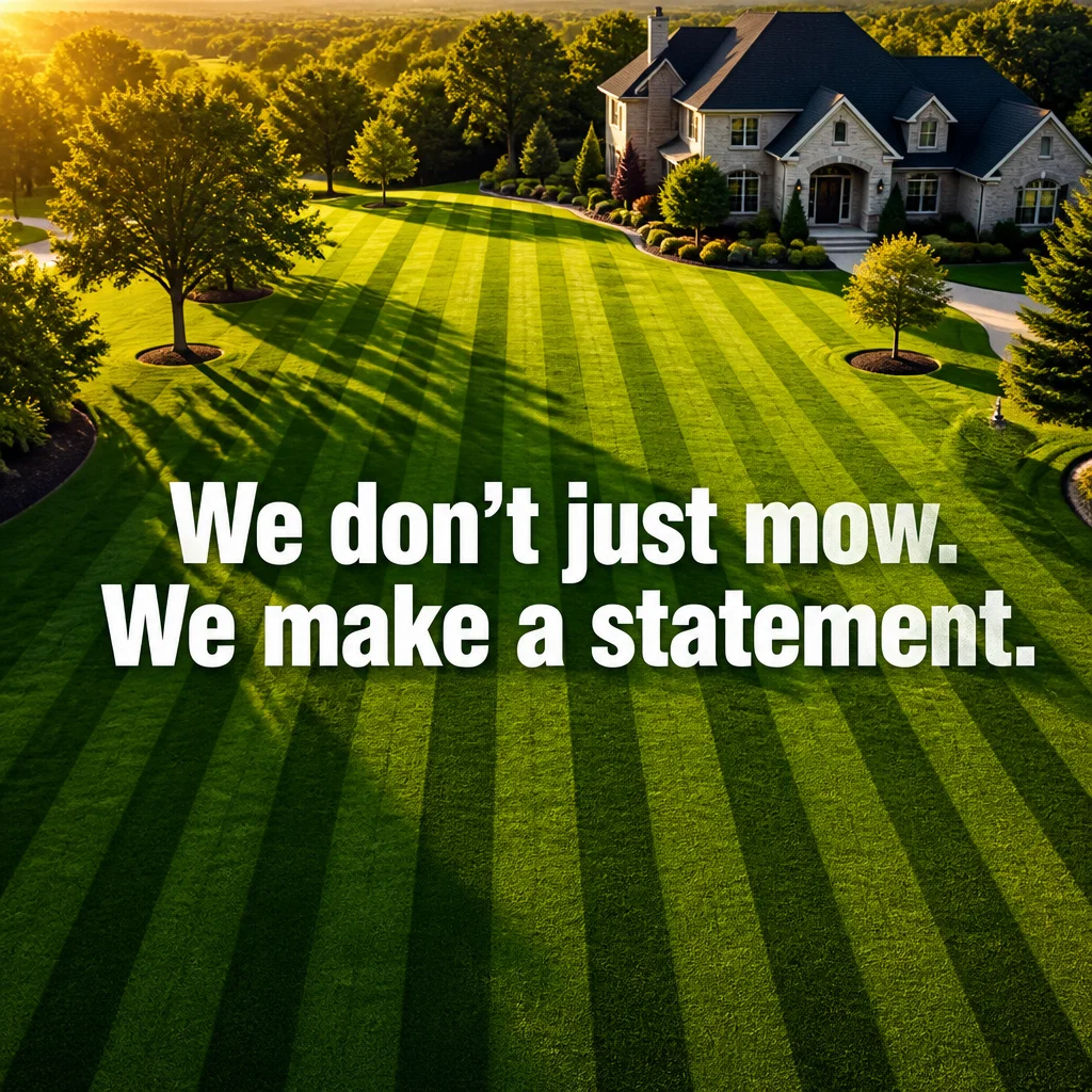 Landscaping ad concept example: The Finished Stripe