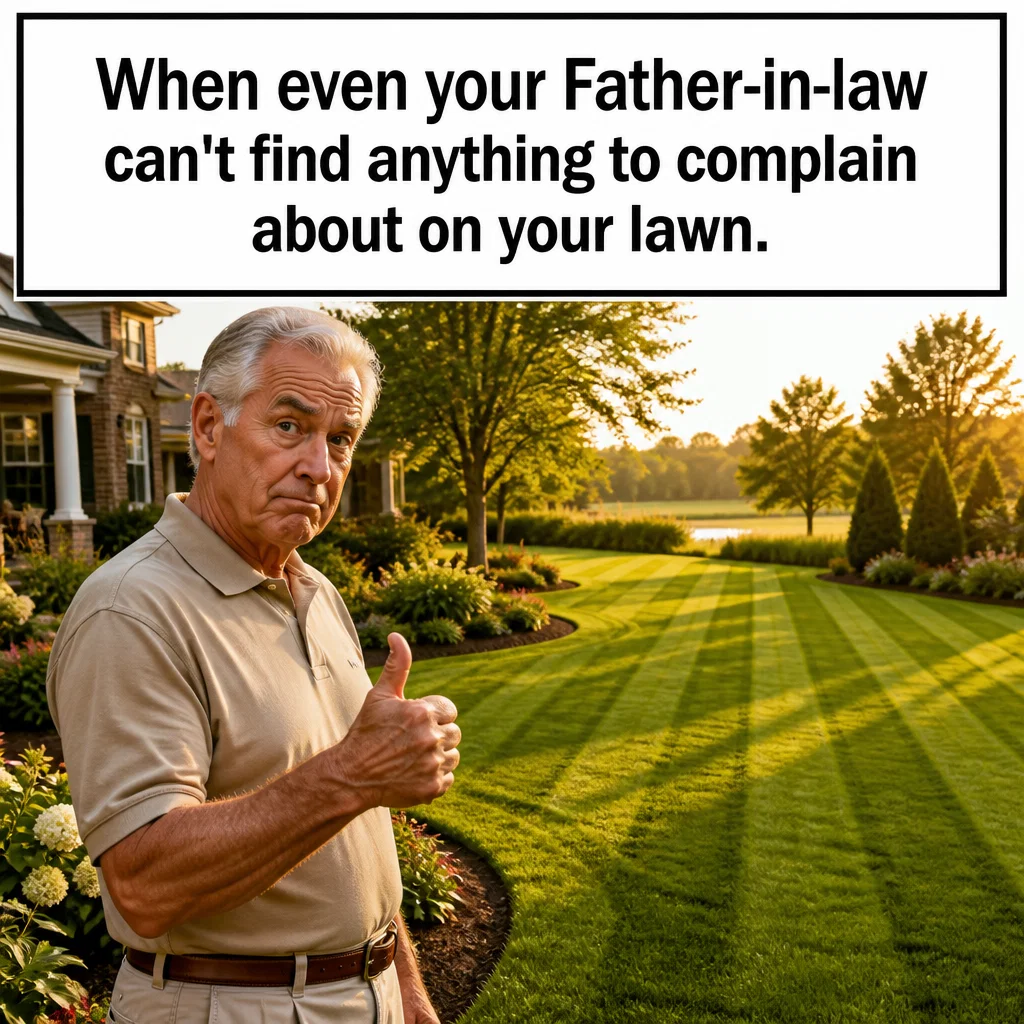 Landscaping meme ad example: Dad's Approval