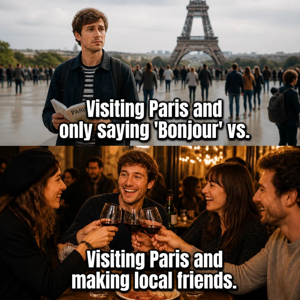 Language School meme ad example: The Travel Dream