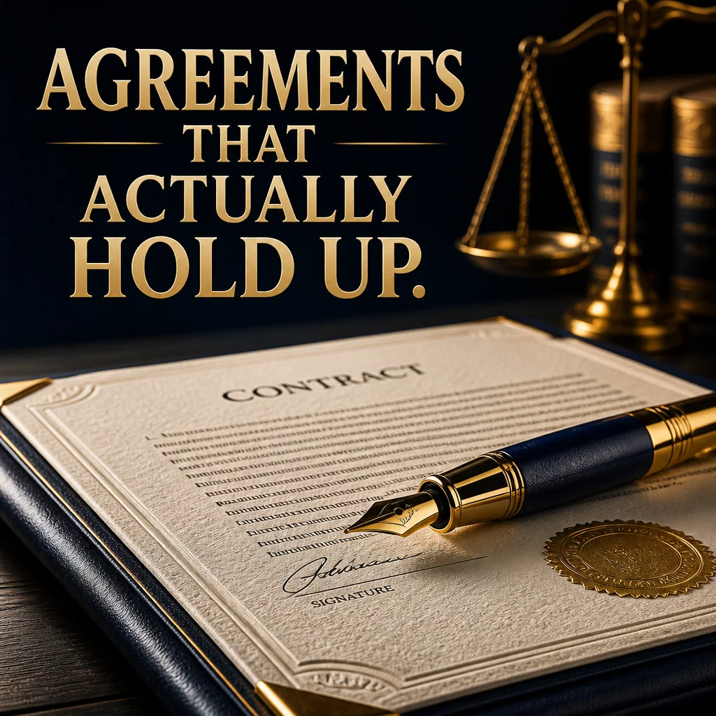 Law Firm ad concept example: The Contract Shield