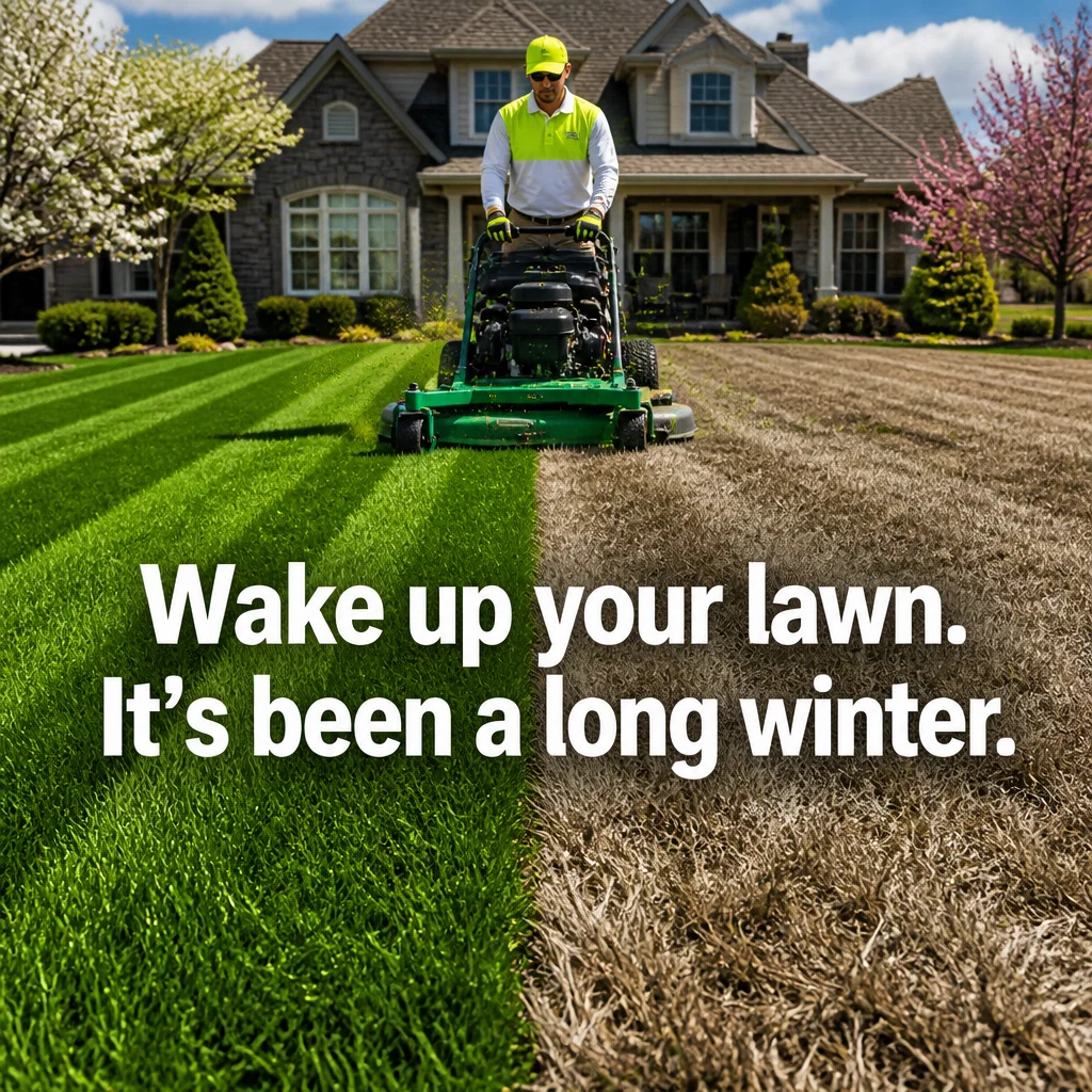 Lawn Care ad concept example: The Spring Awakening