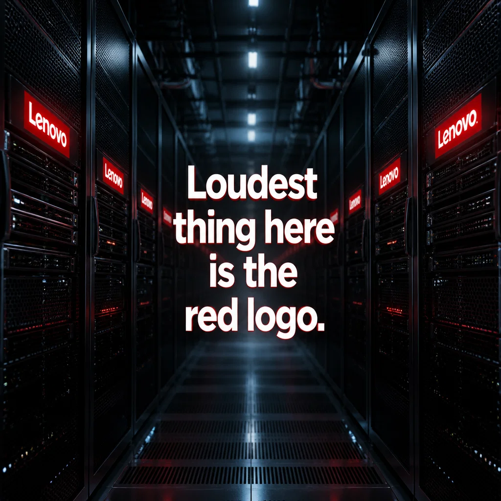 Lenovo meme ad example: Server Room Silence