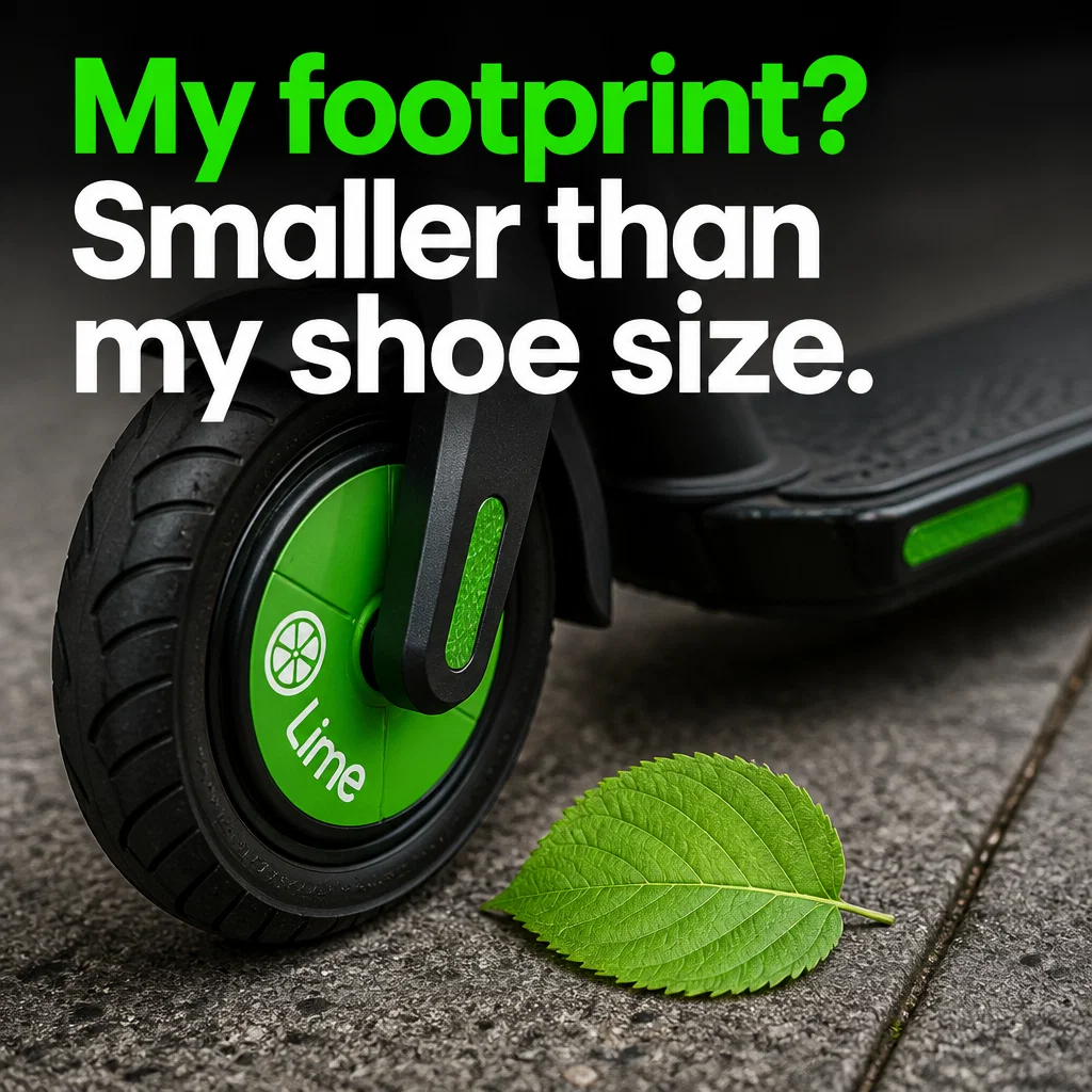 Lime meme ad example: Eco-Flexing