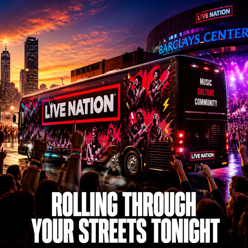 Live Nation ad concept example: Tour Bus Arrival