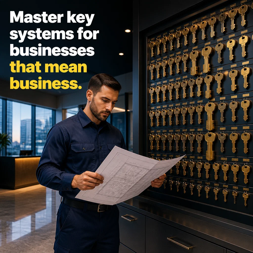 Locksmith ad concept example: Commercial Security Mastery