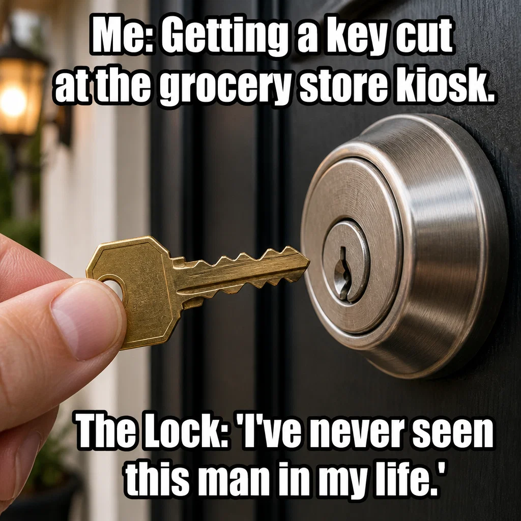Locksmith meme ad example: The Gas Station Key