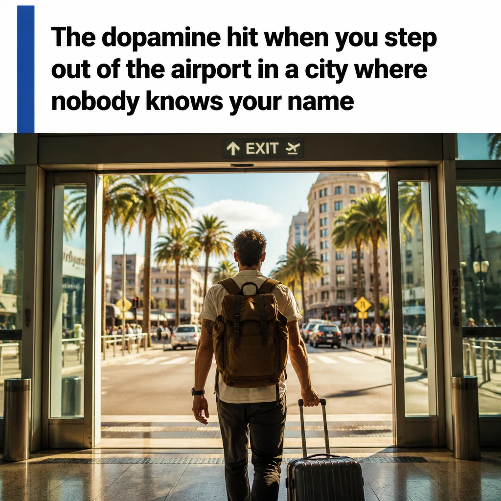 Lonely Planet meme ad example: The First Day Feeling