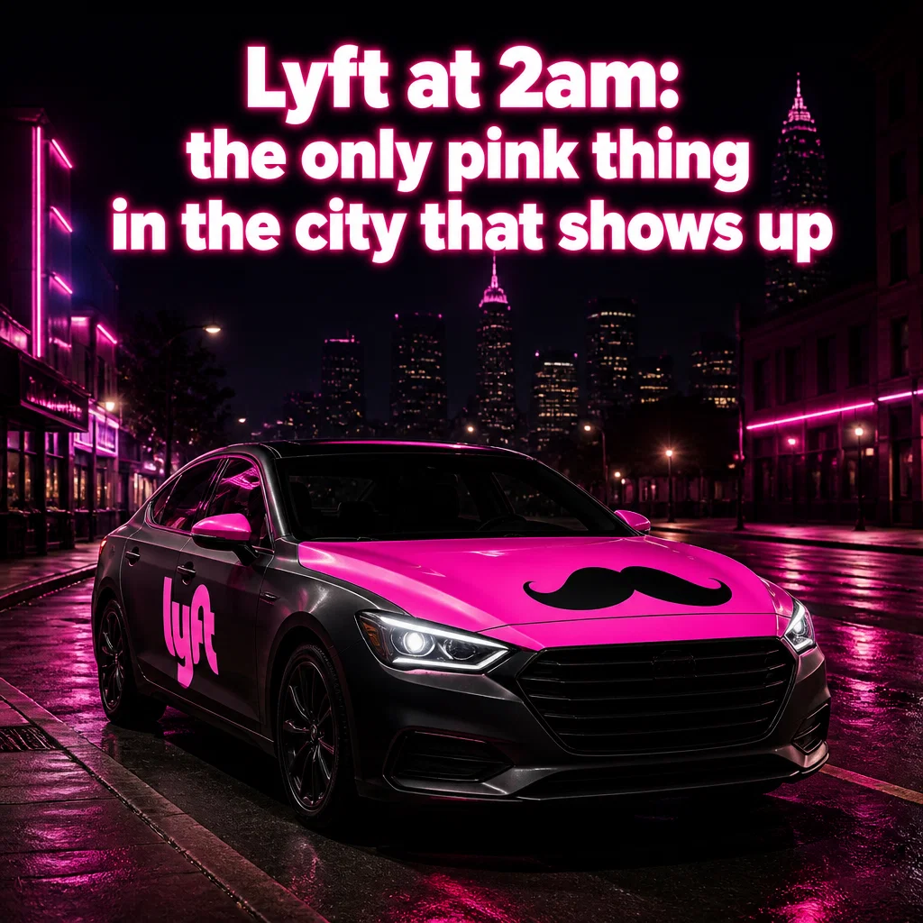 Lyft meme ad example: Night Ride Glow