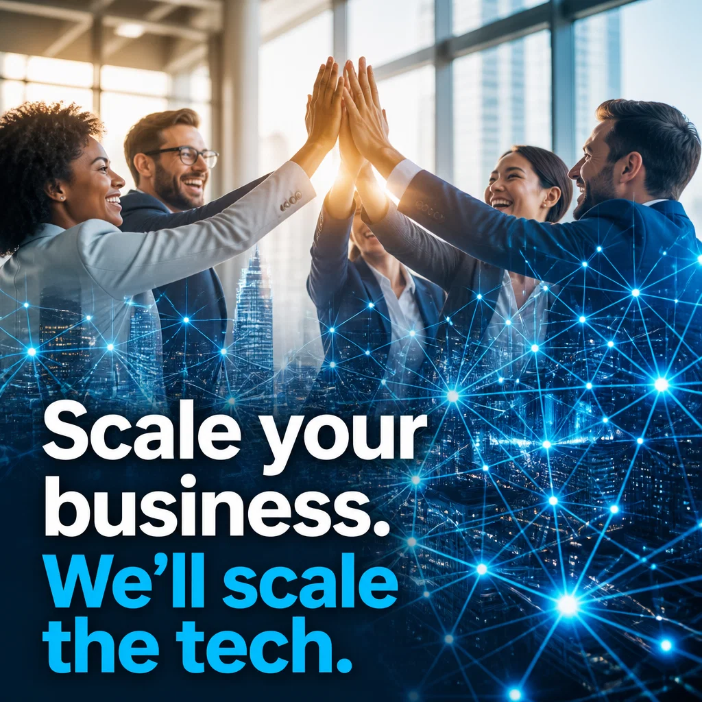 Managed IT Services ad concept example: Scaling Without Friction
